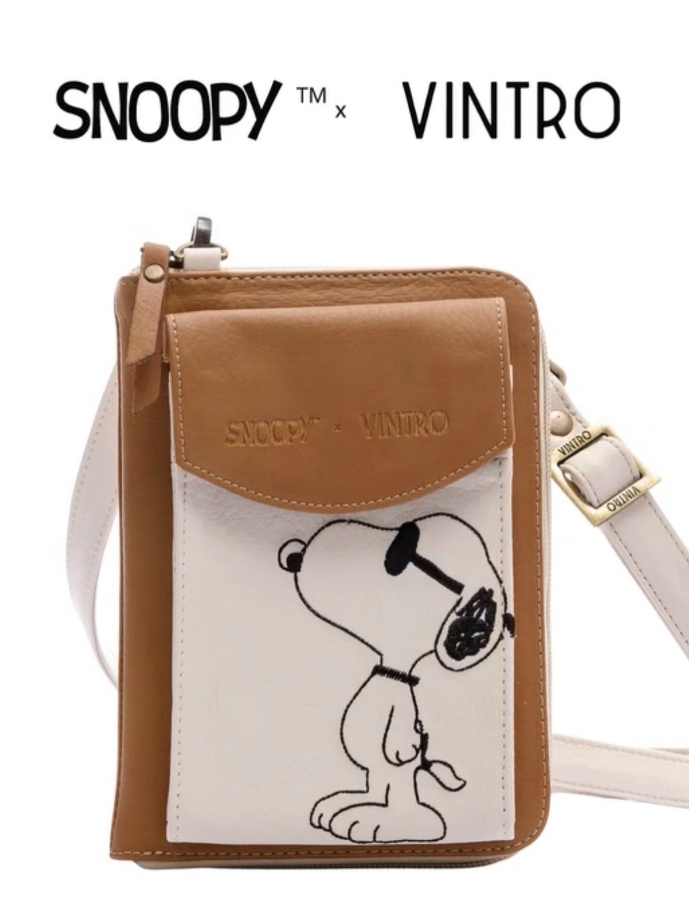Brown & White Crossbody Bag